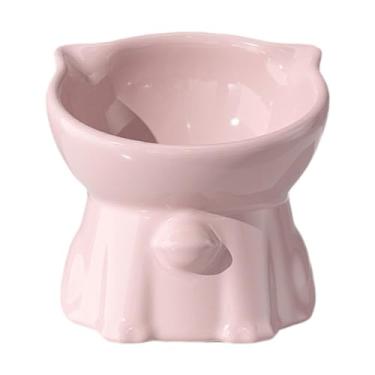Imagem de ＡＷＨＡＯ Tigela elevada para comida de gato e cachorro Tigela elevada elegante para comida de gato, para cães pequenos, Rosa