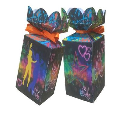 Imagem de 10 Caixinhas Neon Lembrancinha Festa - 10 Meia Bala - Kibunitinho