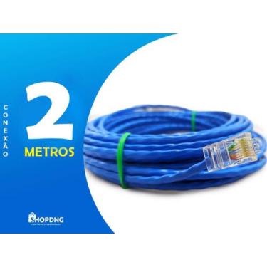 Imagem de Cabo De Rede Internet Profissional Azul 2 Metros C/ Conector - SHOPDNG
