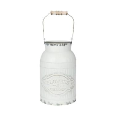 Imagem de Ioensy Vaso, jarro de metal para flores, elegante, decorativo, de ferro, com alça, para decoração de casamento, sala de estar, quarto