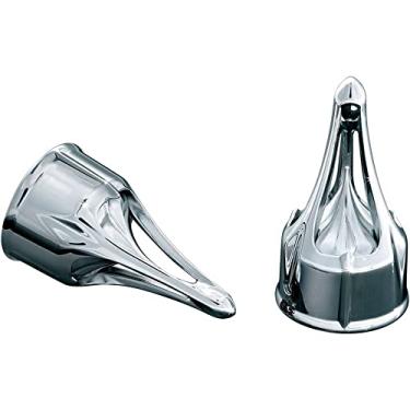 Imagem de Kuryakyn Acessório de realce de motocicleta 1225: Tampas de eixo romano da parte frontal para motocicletas Harley-Davidson 1980-2019, cromadas, 1 par