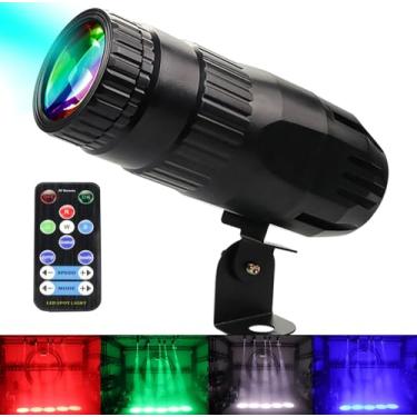 Imagem de Latta Alvor Pinspot Spot Light Com Controle Remoto Mini 15W Rgbw Led Spotlight Luzes De Palco Iluminação Para Mirror Ball Club Dj Disco Party Show Bar Casamento Comprimento Focal Ajustável Preto