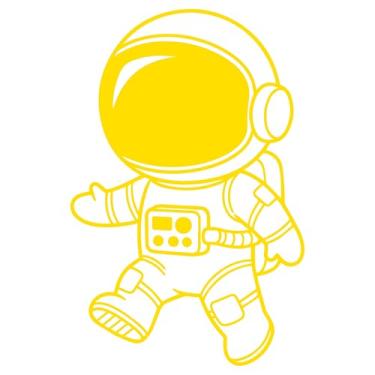 Imagem de Adesivo ASTRONAUTA Ideal para notebook carro portas vidros Paredes Quarto Infantil vários tamanhos (AMARELO, 55x83,8cm)