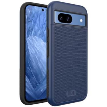 Imagem de TUDIA Capa DualShield Grip projetada para Google Pixel 8a (2024), [MergeGrip] Capa protetora de telefone de camada dupla à prova de choque fina resistente antiderrapante resistente (azul índigo)