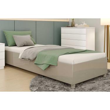 Imagem de Cama Solteiro Mônaco Off White - Tcil Móveis