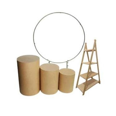 Imagem de Kit Decoração de Festa Trio Cilindro + Arco + Escadinha de Chão