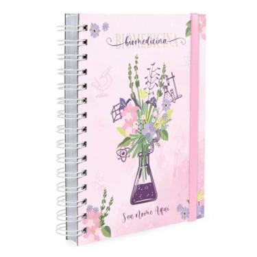 Imagem de Agenda Plus 2026 Personalizada Profissões Floral Biomedicina Rosa