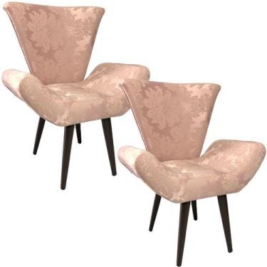 Imagem de Kit Duas Poltronas Decorativa Elegance 05 Rosê - Sua Casa Decor