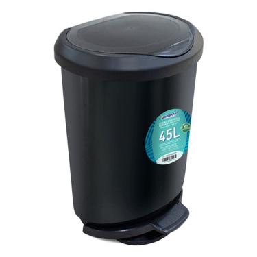 Imagem de Lixeira De Piso Square Pedal Plastico 20l 42x32x22cm - Cinza