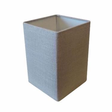 Imagem de Cúpula em Tecido Quadrada Abajur Luminária Cp-4007 25/16x16cm Rustico Cinza