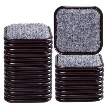 Imagem de GAGUIUP Rodízios Para Móveis Com Base De Carpete Quadrada 1 3/4", Deslizadores Reutilizáveis Pisos Madeira, Almofadas Feltro Móveis, Bases Proteger Cerâmica Ou Laminados Contra Arranhões, Marrom/Cin