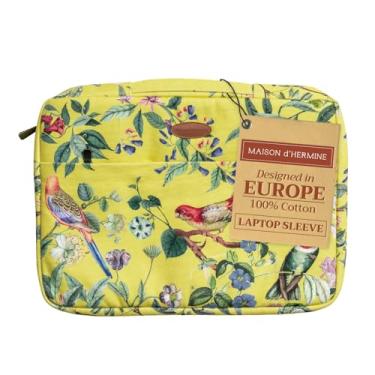 Imagem de Capa para laptop Maison d'Hermine até 39.6 cm lona de algodão repelente de manchas e água - Eden - amarela
