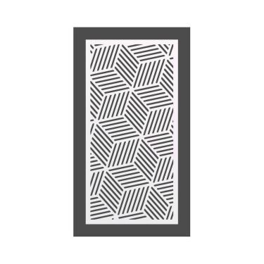 Imagem de Quadro Decorativo Branco Mdf Cubos Abstratos 40X20Cm