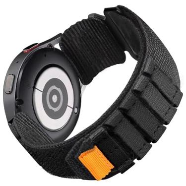 Imagem de Lamshaw Compatível com Moto Watch 70, 100, 120, 360 3ª geração 2020 Sports/Pulseira de nylon resistente, 20 mm/22 mm, preto cruzado