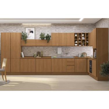 Imagem de Kit Cozinha Modulada 22 Peças Ciela 2 (5Aéreos+6Balcões+3Paneleiros+8Complementos) C22P82 Canela-Kappesberg