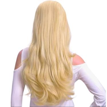 Imagem de Peruca Longa Com Franja Fibra Bio Organica Uso Diario Perucas Femininas Cabelo Humano(Loiro Clarissimo)