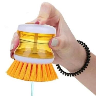 Imagem de Escova de Limpeza com Dispensador de Detergente, Cabo Ergonômico, Multiuso para Louças e Superfícies