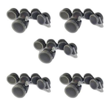 Imagem de 5 Kit Rodizio 5 Unidade Antirisco Pu Cadeira Escritório 65Mm - Squadro