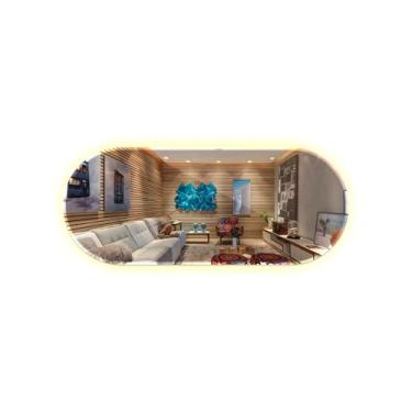 Imagem de Espelho Oval Lapidado Com Led 50x80 Moderno Iluminado Closet (Neutro)