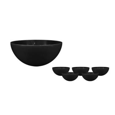 Imagem de Kit 6 Mini Bowl Preto 240Ml Plástico Premium