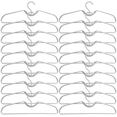 Imagem de Cabides de pescoço curto, 20 peças de cabides de plástico resistentes, antiderrapantes, sem batidas, shorts que economizam espaço para guarda-roupa