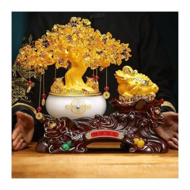 Imagem de Árvore de cristal Feng Shui Dinheiro Sapo Decoração de Árvore de Cristal, Decorações de Sapo Dinheiro da Sorte, Pedra Preciosa Natural Citrino Cristal, Bonsai Grande, Feng Shui, Dinheiro, Chacra