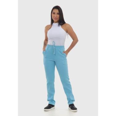 Imagem de Calça Feminina em Moletom 7860 azul claro ciano - Macaw, Ciano, P