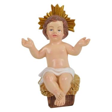 Imagem de Ioensy Estatueta do Presépio do Menino Jesus, Estátua Colecionável Presépio, Cristo Menino Polido Pintado à Mão com para Decoração de Casa, S