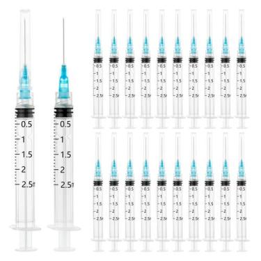 Imagem de Seringa HANTSKOP 2mL Luer Lock com agulha 23G 1cm, pacote com 100