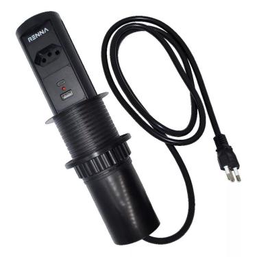 Imagem de Torre Automática Moveis Embutir Retrátil Indução USB Preta