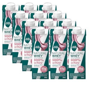 Imagem de 12un Bebida Natural Whey Morango 15g Proteína Verd Campo