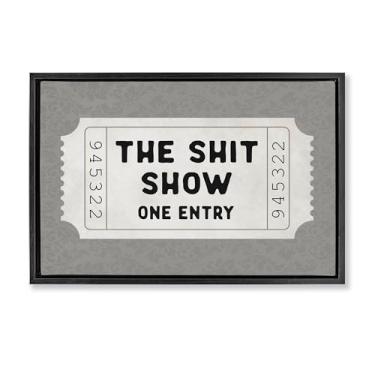 Imagem de Stupell Industries Sh*t Show Entry Ticket Black Framed Floater Canvas Wall Art Design por Lettered and Lined, 17 x 25