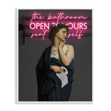 Imagem de Stupell Industries Classical Lady at Bathroom Design de arte giclée emoldurado branco por Seven Trees Design, 14 x 11