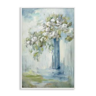 Imagem de Stupell Industries Vaso de flores alto branco emoldurado giclée design de Mary Parker Buckley, 61 x 40 cm
