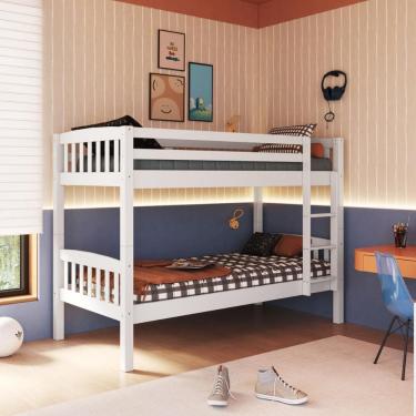 Imagem de Beliche Bipartido Madeira Maciça para Colchões 188x88cm Aria Multimóveis CR35389