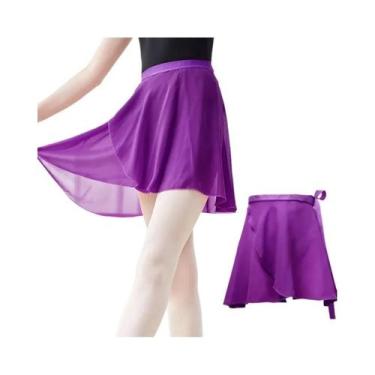 Imagem de Saia Tutu De Chiffon Para Dança, Mini Saia Curta Com Amarração Para Da