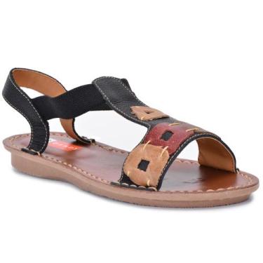 Imagem de Sandália Rasteirinha Feminina Em Couro com detalhes Confortavel - allg