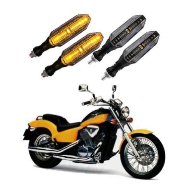Imagem de KIT 4 Seta Esportiva Pisca de Led Modelo P26 Para Moto SHADOW VT 600 A