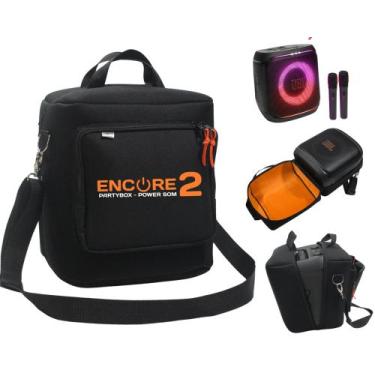Imagem de Case Maleta Bolsa Compatível PartyBox Encore 2 - Bolso Para Microfone 