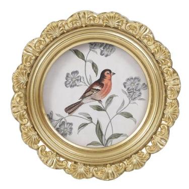 Imagem de Porta-retratos LIHOLO Vintage 3x3 Round Gold Antique
