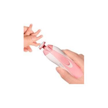 Imagem de Aparador de Unhas Elétrico para Bebês, Cuidado, Polimento e Acabamento, Seguro com Luz LED, Cor Rosa