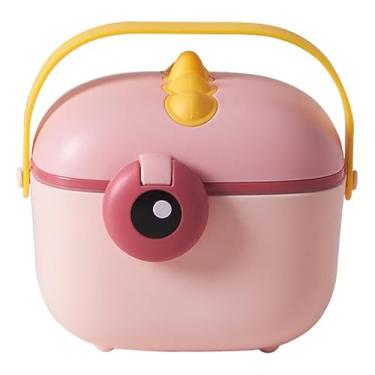 Imagem de Porta Leite Em Pó Viagem C/Dosador Nivelador Bebê 400ML(Rosa Rose)