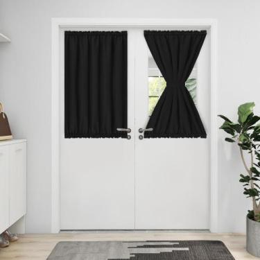 Imagem de Cortinas de porta Blackout Easy-Going Privacy pretas 25x40cm