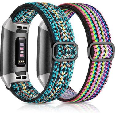 Imagem de Pacote com 2 faixas elásticas para Fitbit Charge 4/Charge 3SE/Fitbit C