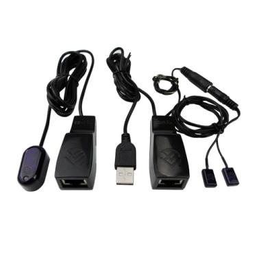 Imagem de SPENFiLY Sistema repetidor infravermelho Ethernet para conexão de cabo Ethernet Cat6/Cat5e/Cat8, extensor remoto infravermelho, decodificador de TV para aparelhos domésticos RJ45 (controle de 2
