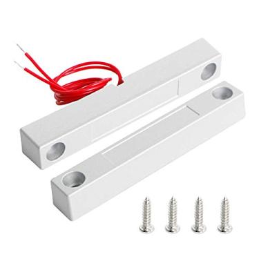 Imagem de Aoje-Link MC-58 NO Interruptor magnético com fio, interruptor de palheta para janela de porta, micro alarme, segurança de contato magnético, prata, cinza, 1 peça