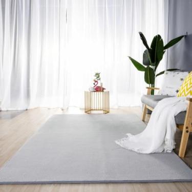 Imagem de Tapetes cinza para sala de estar, sofá, área, carpete de veludo coral, para quarto, almofada grossa para varanda, antiderrapante, cabeceira infantil, decoração para casa (140 x 200, 55 x 78