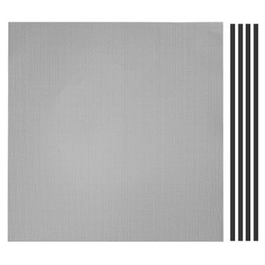 Imagem de PATIKIL Furo de malha de poeira de 50 x 50 cm, 0,2 cm, 1 conjunto de filtro de poeira de PVC para refrigerador de computador, filtro de poeira, grades com fita dupla face para ventilador de