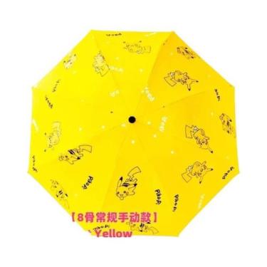 Imagem de Guarda-chuva Triplo Para Meninas Estudantes Pikachu Com Proteção UV E 