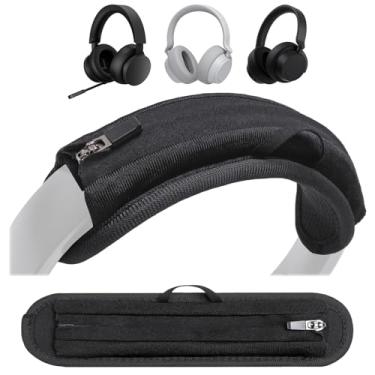 Imagem de Voarmaks Capa de almofada de cabeça compatível com fones de ouvido sem fio Microsoft Xbox, fones de ouvido Surface 1/2, almofada macia de 6 mm de espessura para alívio de pressão, deslizante com zíper